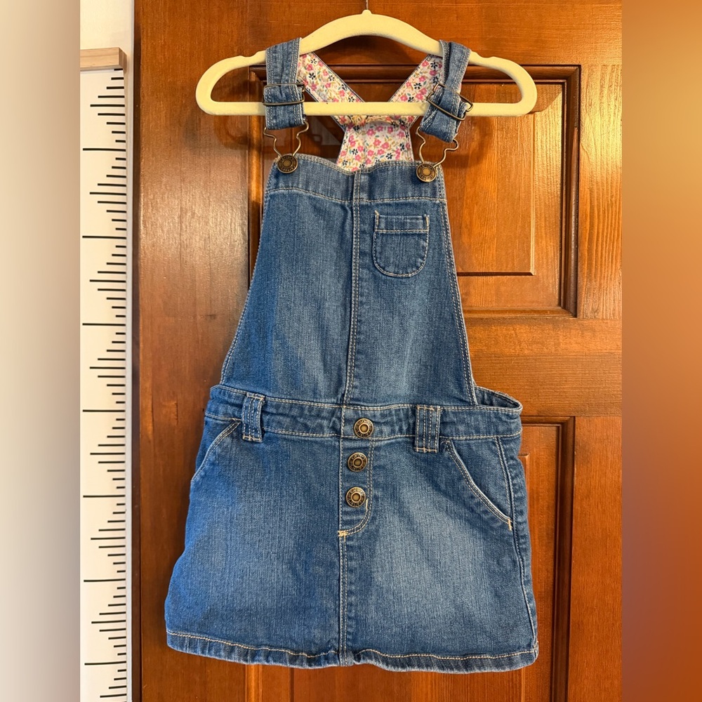 Carter's Floral Lined Denim Overalls 5T